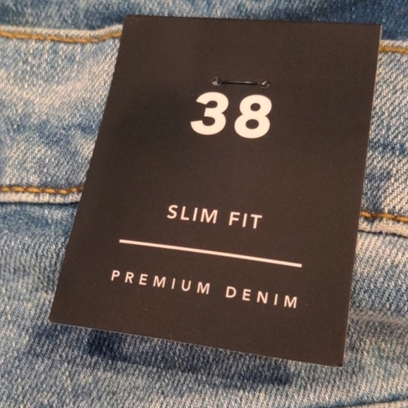 Fashion Nova Mid Blue Wash Zipper Hem Slim Fit Herse Jeans size 38 - Picture 5 of 6